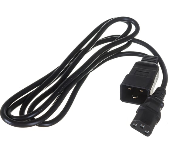 Шнур питания LANMASTER С13-C20, 3х0.75, 220В, 10А, черный, 2 метра LAN-PP13/20-2.0-BK