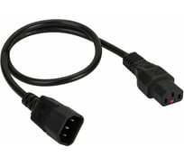 Шнур питания с блокировкой LANMASTER C13-C14, 3х0.75, 220В, 10А, черный, 5 метров LAN-PP13L/14-5.0-BK