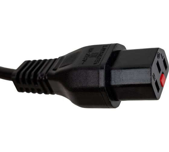 Шнур питания с блокировкой LANMASTER C13-C14, 3х0.75, 220В, 10А, черный, 1 метр LAN-PP13L/14-1.0-BK