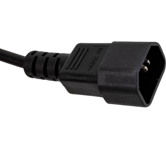 Шнур питания с блокировкой LANMASTER C13-C14, 3х0.75, 220В, 10А, черный, 1 метр LAN-PP13L/14-1.0-BK
