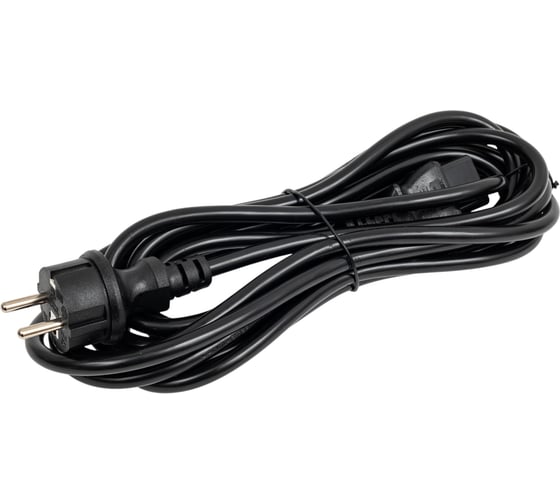 Шнур питания LANMASTER C19-Schuko, 3х1.5, 220В, 16А, 5 метров LAN-PP19/SH-5.0-BK 1