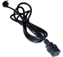 Шнур питания LANMASTER C19-Schuko, 3х1.5, 220В, 16А, 2 метра LAN-PP19/SH-16A-2.0
