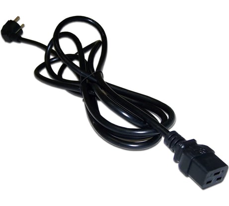 Шнур питания LANMASTER C19-Schuko, 3х1.5, 220В, 16А, черный, 1 метр LAN-PP19/SHA-1.0-BK