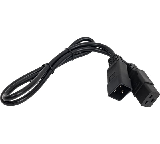 Шнур питания LANMASTER C19-C20, 3х1.5, 220В, 16А, 1 метр LAN-PP19/20-16A-1.0 LAN-PP19/20-1.0-BK