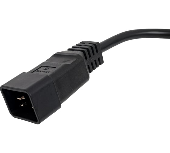 Шнур питания LANMASTER C19-C20, 3х1.5, 220В, 16А, 1 метр LAN-PP19/20-16A-1.0 LAN-PP19/20-1.0-BK