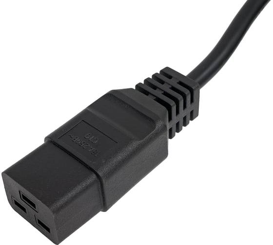 Шнур питания LANMASTER C19-C20, 3х1.5, 220В, 16А, 1 метр LAN-PP19/20-16A-1.0 LAN-PP19/20-1.0-BK