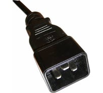 Шнур питания LANMASTER C19-C20, 3х1.5, 220В, 16А, 2 метра LAN-PP19/20-16A-2.0 LAN-PP19/20-2.0-BK