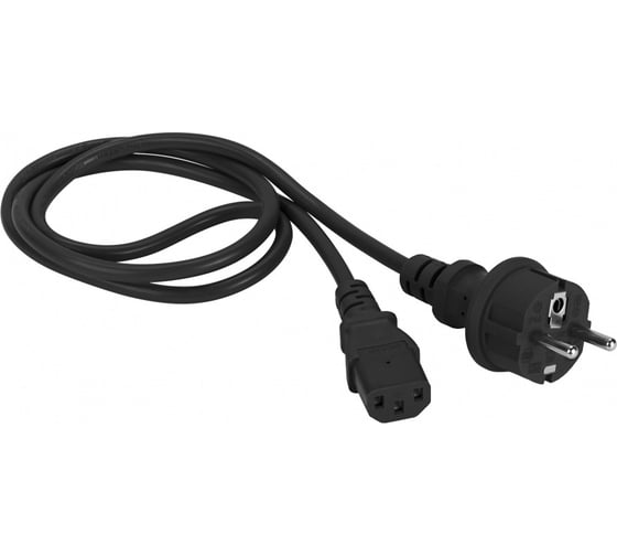 Шнур питания LANMASTER C13-Schuko, 3х0.75, 220В, 10А, черный, 5 метров LAN-PPC-10A-5.0 LAN-PP13/SH-5.0-BK 1