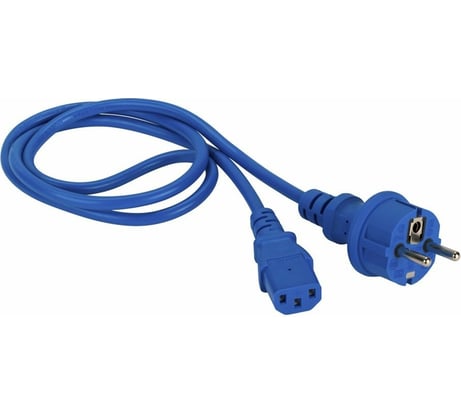 Шнур питания LANMASTER C13-Schuko, 3х0.75, 220В, 10А, синий, 3 метра LAN-PP13/SH-3.0-BL