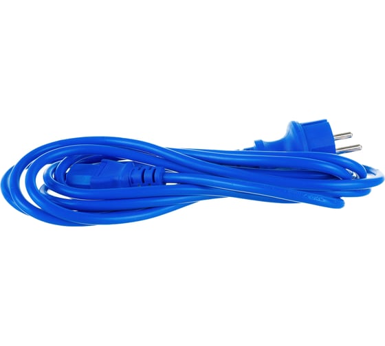 Шнур питания LANMASTER C13-Schuko, 3х0.75, 220В, 10А, синий, 3 метра LAN-PP13/SH-3.0-BL