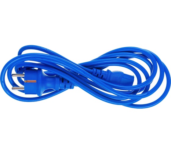 Шнур питания LANMASTER C13-Schuko, 3х0.75, 220В, 10А, синий, 3 метра LAN-PP13/SH-3.0-BL