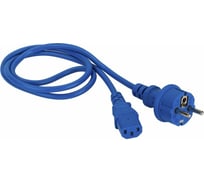 Шнур питания LANMASTER C13-Schuko, 3х0.75, 220В, 10А, синий, 5 метров LAN-PP13/SH-5.0-BL