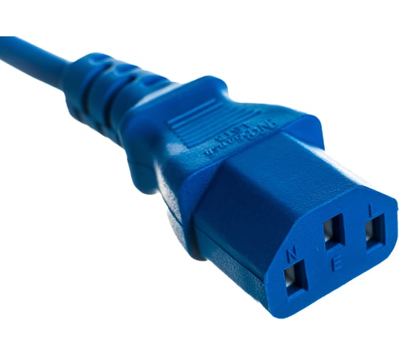 Шнур питания LANMASTER C13-Schuko, 3х0.75, 220В, 10А, синий, 0.5 метра LAN-PP13/SH-0.5-BL