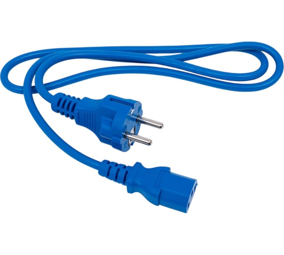 Шнур питания LANMASTER C13-Schuko, 3х0.75, 220В, 10А, синий, 1 метр LAN-PP13/SH-1.0-BL