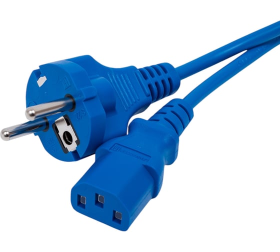 Шнур питания LANMASTER C13-Schuko, 3х0.75, 220В, 10А, синий, 1 метр LAN-PP13/SH-1.0-BL