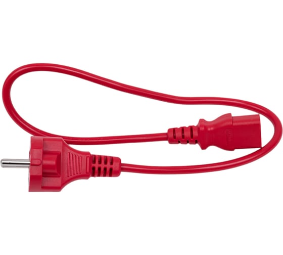 Шнур питания LANMASTER C13-Schuko, 3х0.75, 220В, 10А, красный, 0.5 метра LAN-PP13/SH-0.5-RD