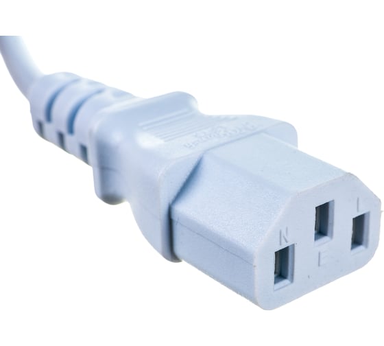 Шнур питания LANMASTER C13-Schuko, 3х0.75, 220В, 10А, белый, 0.5 метра LAN-PP13/SH-0.5-WH