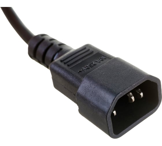 Шнур питания LANMASTER C13-C14, 3х0.75, 220В, 10А, черный, 2 метра LAN-PPM-10A-2.0 LAN-PP13/14-2.0-BK