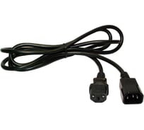 Шнур питания LANMASTER C13-C14, 3х0.75, 220В, 10А, черный, 1.8 метра LAN-PPM-10A-1.8 LAN-PP13/14-1.8-BK