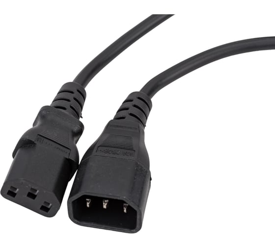 Шнур питания LANMASTER C13-C14, 3х0.75, 220В, 10А, черный, 1 метр LAN-PPM-10A-1.0 LAN-PP13/14-1.0-BK