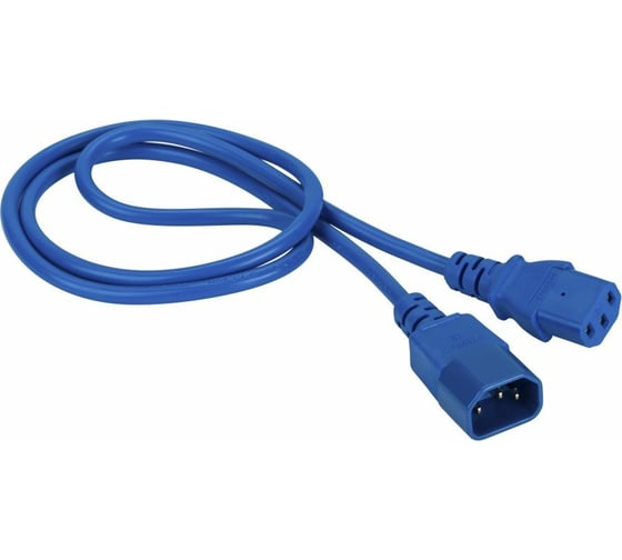 Шнур питания LANMASTER C13-C14, 3х0.75, 220В, 10А, синий, 2 метра LAN-PP13/14-2.0-BL 1