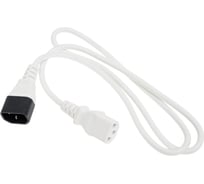 Шнур питания LANMASTER C13-C14, 3х0.75, 220В, 10А, белый, 1 метр LAN-PP13/14-1.0-WH