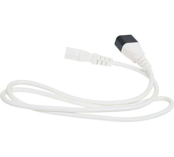 Шнур питания LANMASTER C13-C14, 3х0.75, 220В, 10А, белый, 1 метр LAN-PP13/14-1.0-WH