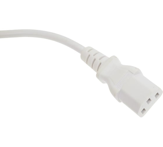 Шнур питания LANMASTER C13-C14, 3х0.75, 220В, 10А, белый, 1 метр LAN-PP13/14-1.0-WH