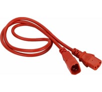 Шнур питания LANMASTER C13-C14, 3х0.75, 220В, 10А, красный, 1 метр LAN-PP13/14-1.0-RD