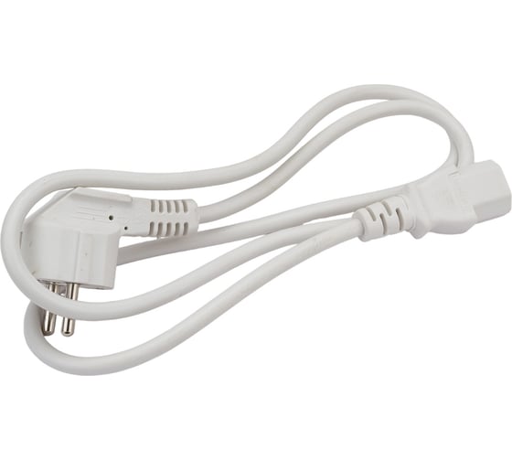 Шнур питания LANMASTER C13-Schuko , 3х0.75, 220В, 10А, белый, 1 метр LAN-PP13/SHA-1.0-WH