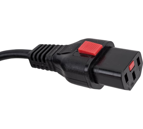 Шнур питания с блокировкой LANMASTER C13-Schuko, 3х0.75, 220В, 10А, черный, 3 метра LAN-PP13L/SH-3.0-BK