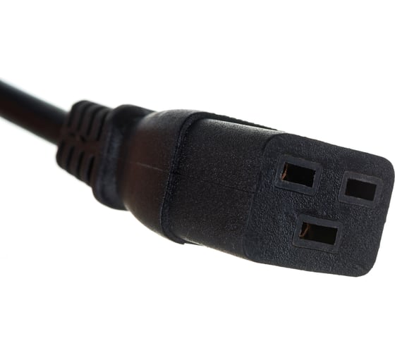 Шнур питания LANMASTER C19-Schuko, 3х1.5, 220В, 16А, черный, 0.5 метра LAN-PP19/SHA-0.5-BK