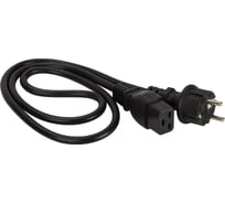 Шнур питания LANMASTER C19-Schuko, 3х1.5, 220В, 16А, 2 метра LAN-PP19/SH-2.0-BK