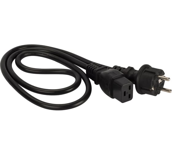 Шнур питания LANMASTER C19-Schuko, 3х1.5, 220В, 16А, 2 метра LAN-PP19/SH-2.0-BK 1