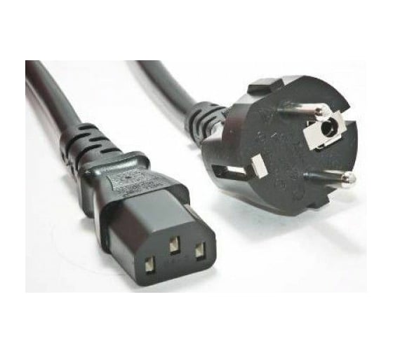 Шнур питания LANMASTER C13-Schuko, 3х0.75, 220В, 10А, черный, 2 метра LAN-PPC-10A-2.0 LAN-PP13/SH-2.0-BK