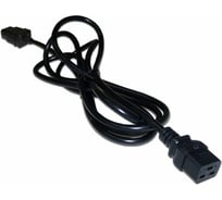 Шнур питания LANMASTER C19-C14, 3х0.75, 220В, 10А, черный, 2.0 метра LAN-PP19/14-2.0-BK