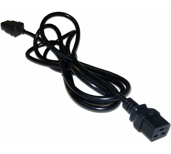 Шнур питания LANMASTER C19-C14, 3х0.75, 220В, 10А, черный, 2.0 метра LAN-PP19/14-2.0-BK 1