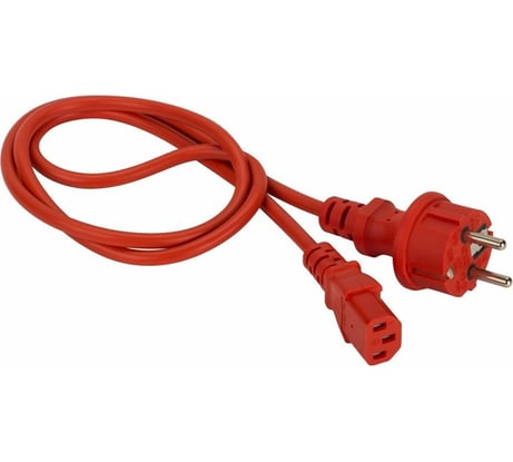 Шнур питания LANMASTER C13-Schuko, 3х0.75, 220В, 10А, красный, 10 метров LAN-PPC-10A-10 LAN-PP13/SH-10-RD