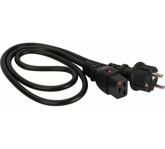 Шнур питания с блокировкой LANMASTER C19-Schuko, 3х1.5, 220В, 16А, черный, 2 метра LAN-PP19L/SH-2.0-BK 1