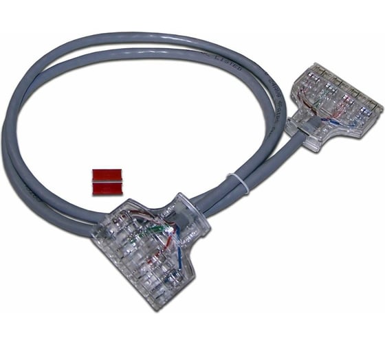 Патч-корд LANMASTER 110 тип - 110 тип, кат. 6, 1 м, серый, LAN-P4-P4-1.0/6