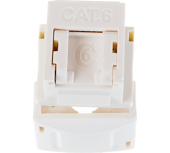 Модуль Keystone LANMASTER RJ45, кат.6, UTP, 90 градусов, белый, LAN-OK45U6/90P-WH