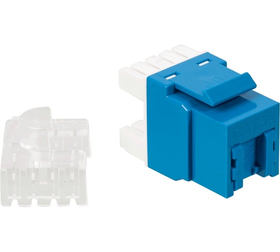 Модуль LANMASTER Keystone RJ45, кат.5e, UTP, 180 градусов, синий, LAN-OK45U5E/180P-BL