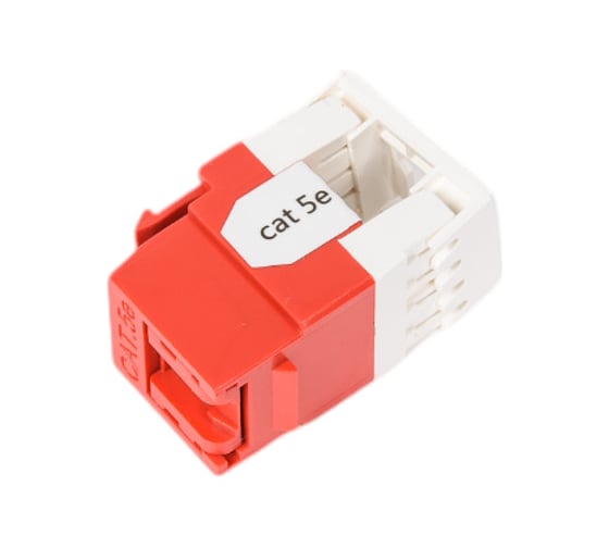 Модуль Keystone LANMASTER RJ45, кат.5e, UTP, 180 градусов, красный, LAN-OK45U5E/180P-RD