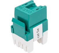 Модуль Keystone LANMASTER RJ45, кат.5e, UTP, 180 градусов, зеленый, LAN-OK45U5E/180P-GN