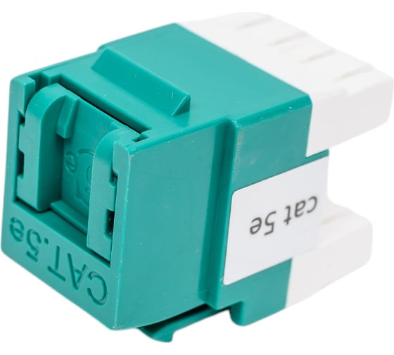 Модуль Keystone LANMASTER RJ45, кат.5e, UTP, 180 градусов, зеленый, LAN-OK45U5E/180P-GN