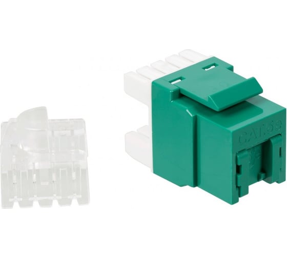 Модуль Keystone LANMASTER RJ45, кат.5e, UTP, 180 градусов, зеленый, LAN-OK45U5E/180P-GN