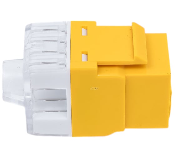 Модуль LANMASTER Keystone RJ45, кат.5e, UTP, 180 градусов, желтый, LAN-OK45U5E/180P-YL