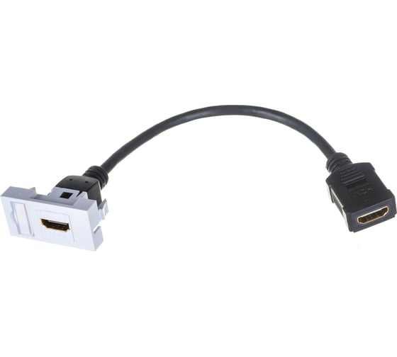 Вставка LANMASTER Mosaic 22.5x45 с адаптером HDMI, мама-мама, белая LAN-SIP-22HDMI-WH 1