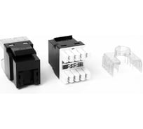 Вставка LANMASTER Keystone RJ-45, категория 6, черная, со шторкой, 180 градусов, LAN-OK45U6/180P-BK