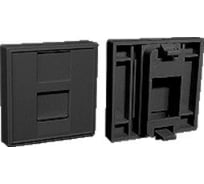 Вставка LANMASTER 45x45 на 1 кейстоун, со шторкой, черный, LAN-SIP-23N-BK